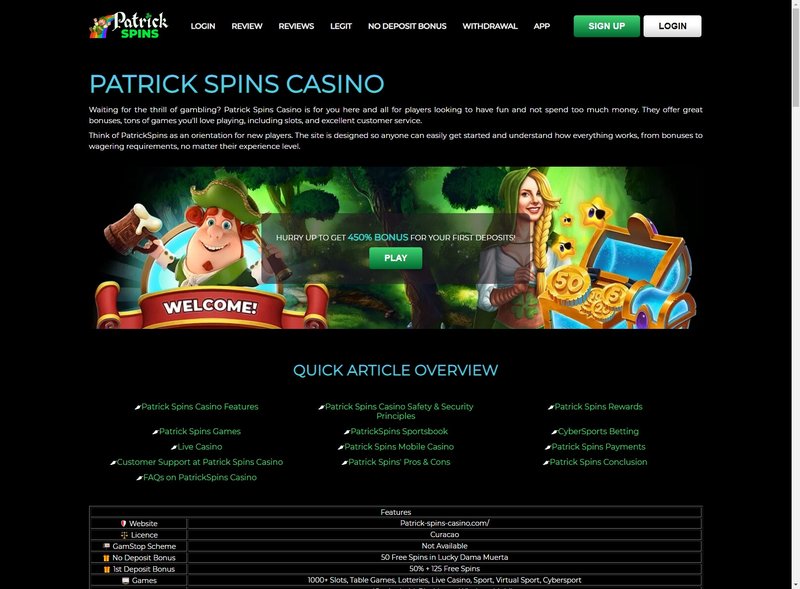 Learn about patrick spins casino no deposit bonus